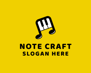 Note - Piano Music Note logo design