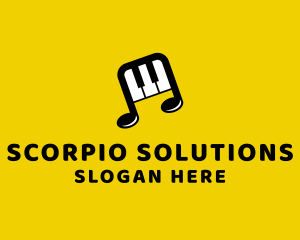 Piano Music Note logo design