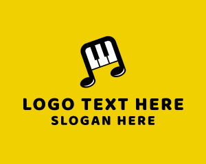 Symphony - Piano Music Note logo design