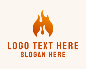 Wood Fire - Fire Energy Fuel logo design