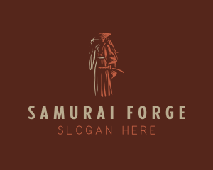 Samurai Warrior Woman logo design