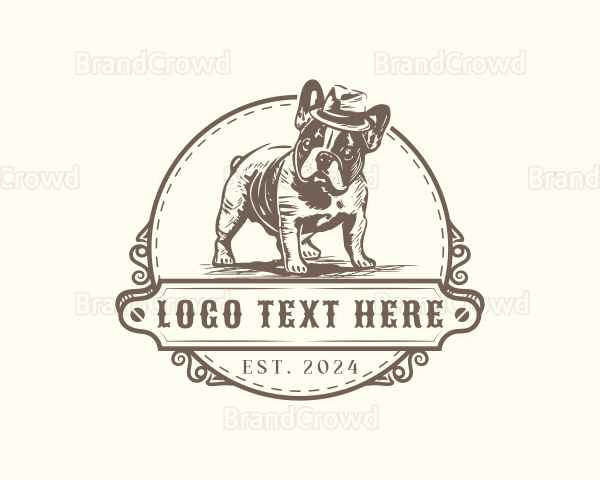 Pet Bulldog Grooming Logo