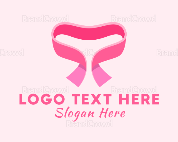 Pink Heart Ribbon Logo