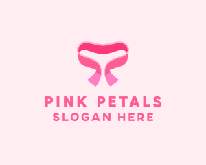 Pink Heart Ribbon logo design