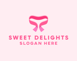 Pink Heart Ribbon logo design