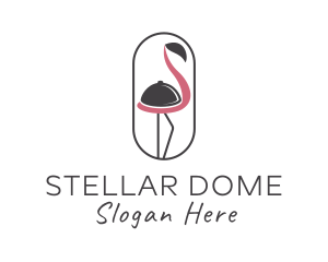 Flamingo Food Dome  logo design