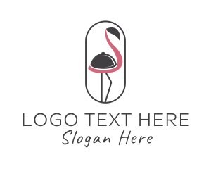 Cloche - Flamingo Food Dome logo design