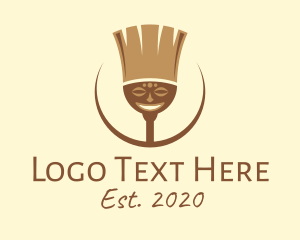 Mask - Tribal Broom Art logo design