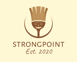 African - Tribal Broom Art logo design