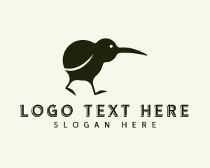 Sanctuary - Silhouette Kiwi Bird logo design