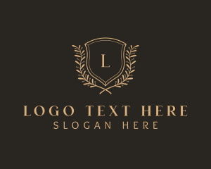 Lettermark - Shield Wreath Royalty logo design