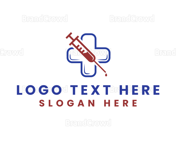 Medical Syringe Vaccination Logo