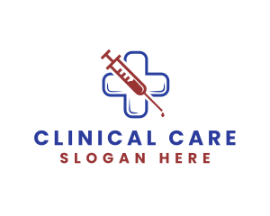 Medical Syringe Vaccination logo design