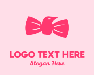 Bow Tie - Pink Bow Tie Bird logo design