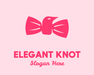 Tie - Pink Bow Tie Bird logo design