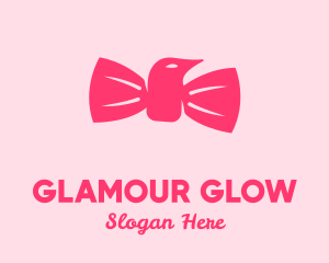 Pinkish - Pink Bow Tie Bird logo design