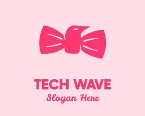 Pink Bow Tie Bird logo design