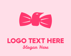 Pink Bow Tie Bird logo design