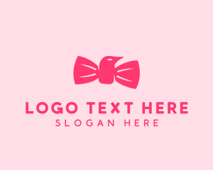 Wings - Pink Bow Tie Bird logo design