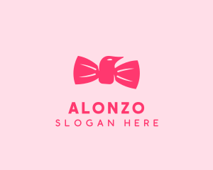 Pink Bow Tie Bird logo design