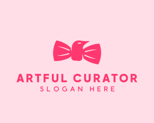 Pink Bow Tie Bird logo design