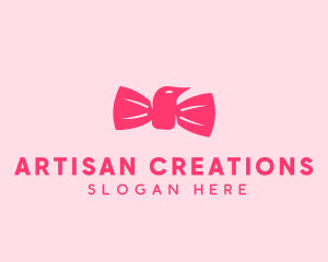 Pink Bow Tie Bird logo design