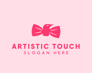 Pink Bow Tie Bird logo design