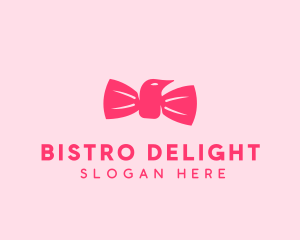 Pink Bow Tie Bird logo design