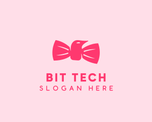 Pink Bow Tie Bird logo design