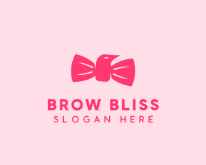 Pink Bow Tie Bird logo design