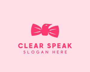 Pink Bow Tie Bird logo design