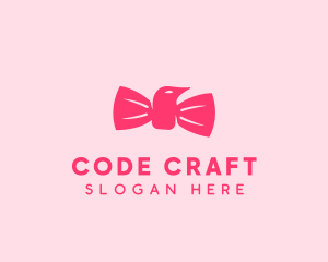 Pink Bow Tie Bird logo design