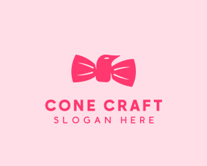 Pink Bow Tie Bird logo design