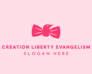 Pink Bow Tie Bird logo design