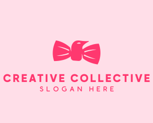 Pink Bow Tie Bird logo design