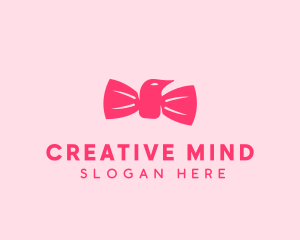 Pink Bow Tie Bird logo design