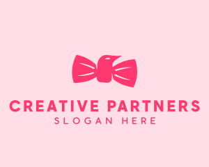 Pink Bow Tie Bird logo design