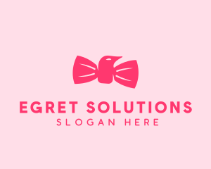 Pink Bow Tie Bird logo design