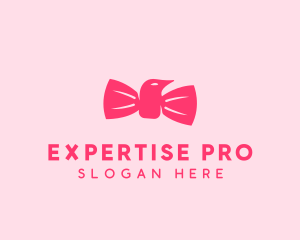 Pink Bow Tie Bird logo design