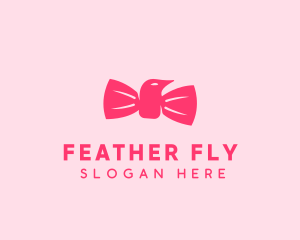 Pink Bow Tie Bird logo design