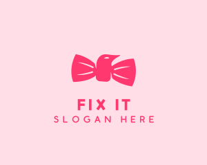 Pink Bow Tie Bird logo design