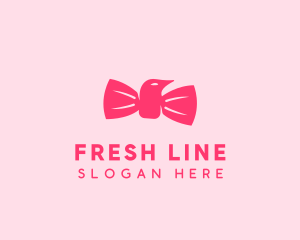 Pink Bow Tie Bird logo design