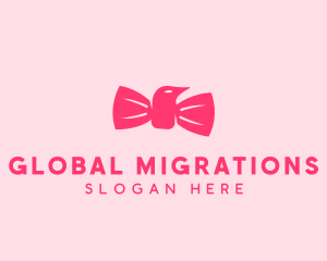 Pink Bow Tie Bird logo design