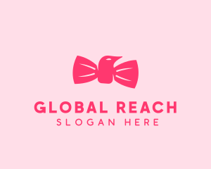 Pink Bow Tie Bird logo design