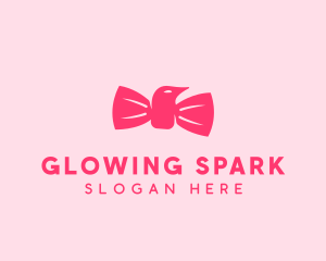 Pink Bow Tie Bird logo design