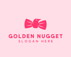 Pink Bow Tie Bird logo design