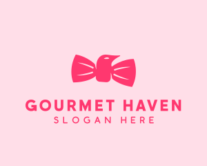 Pink Bow Tie Bird logo design