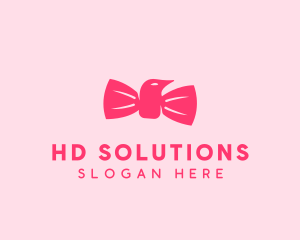 Pink Bow Tie Bird logo design