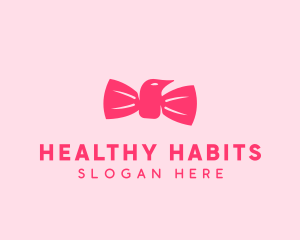 Pink Bow Tie Bird logo design