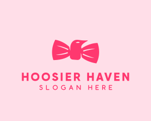 Pink Bow Tie Bird logo design